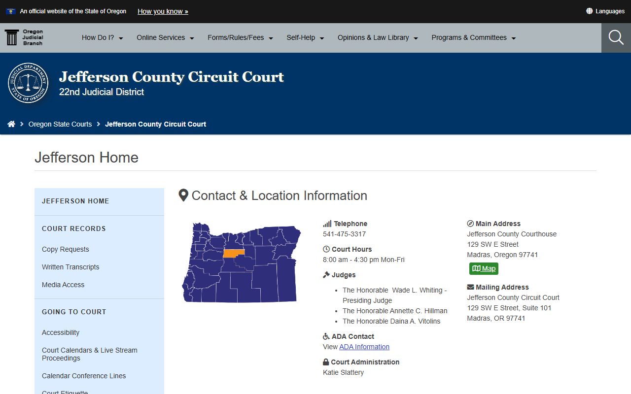 Jefferson County Circuit Court page for Jefferson County criminal court records